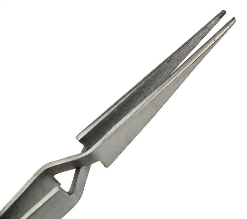 Jewelers Tweezers 43/4 Straight Pointed Stainless Steel Etsy
