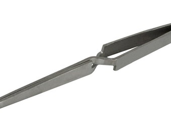 6-1/4" Blunt Tip Stainless Steel Self-Closing Cross-Locking Tweezers for Soldering Jewelry Making Watch Repair Tool - TWEZ-0017