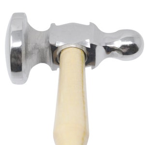 1-1/8&quot; German Style Domed-Face Chasing Hammer Planishing Striking Metal Forming Jewelry Making Hammer - HAM-0076