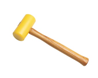 4 Oz 1-1/4" Face Size 1 Yellow Plastic Mallet Non-Marring Jewelry Making Precious Metal Forming Hammer - HAM-411.00
