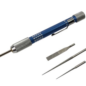 4-1/2&quot; Bead Reamer Deluxe Set w/ Pocket Clip Jewelry Making Beading Tool - BEAD-0010