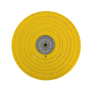5&quot; x 12 Falten Messerrand genäht Gelb Musselin Buffs Schmuck Polieren Werkzeug - POL-0076