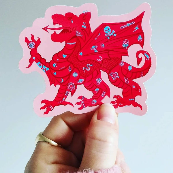 Y Ddraig Goch Tatw Sticker