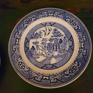 Homer Laughlin  Blue Willow dinner plates, Made in USA, green mark