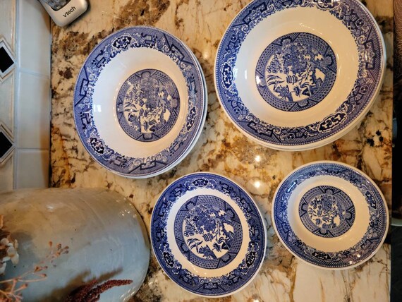 Blue Willow China by Willow Ware Royal China Blue and Green