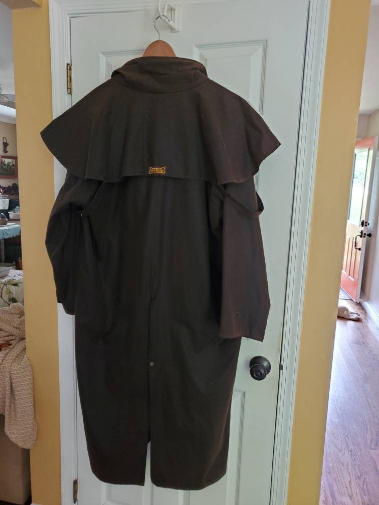 Large Drizabone Duster Coat Oilskin Work Coat Ranch Coat Etsy