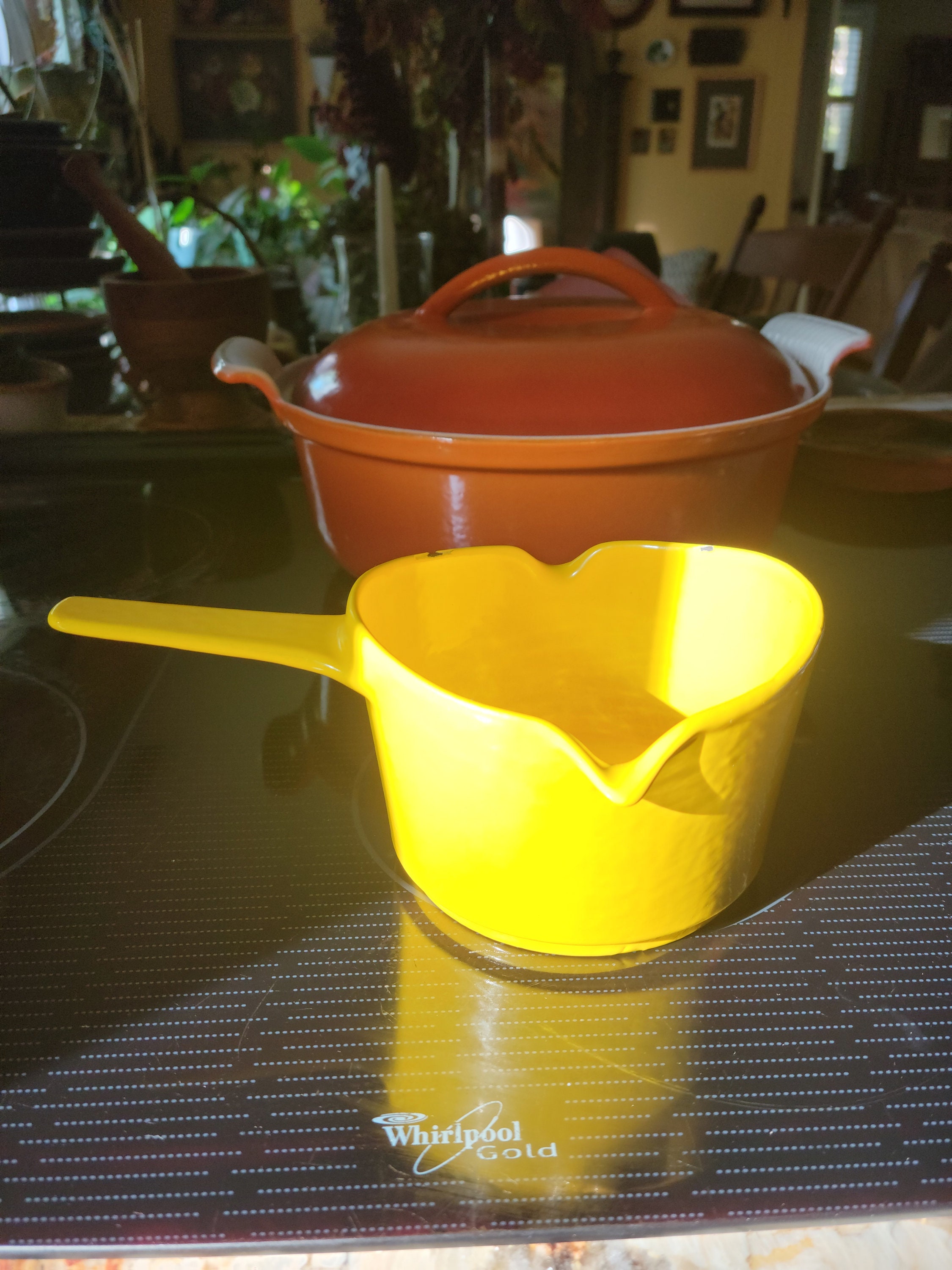 1pc Lovely Pattern Enamel Pot Practical Cooking Pot Household Soup Pot Milk Pot, Size: 20x16x8CM