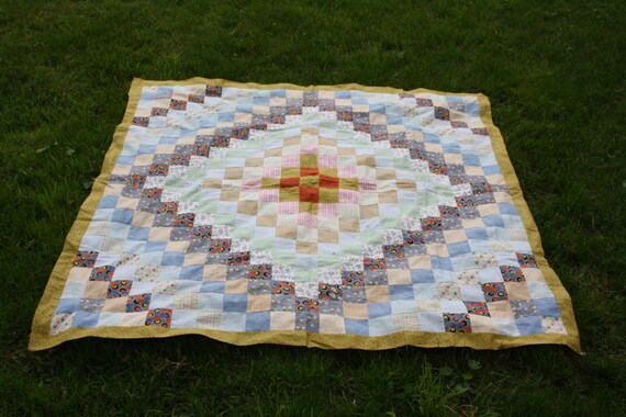 Antique quilt top, machine sewn, flat seams,  has NOT been washed