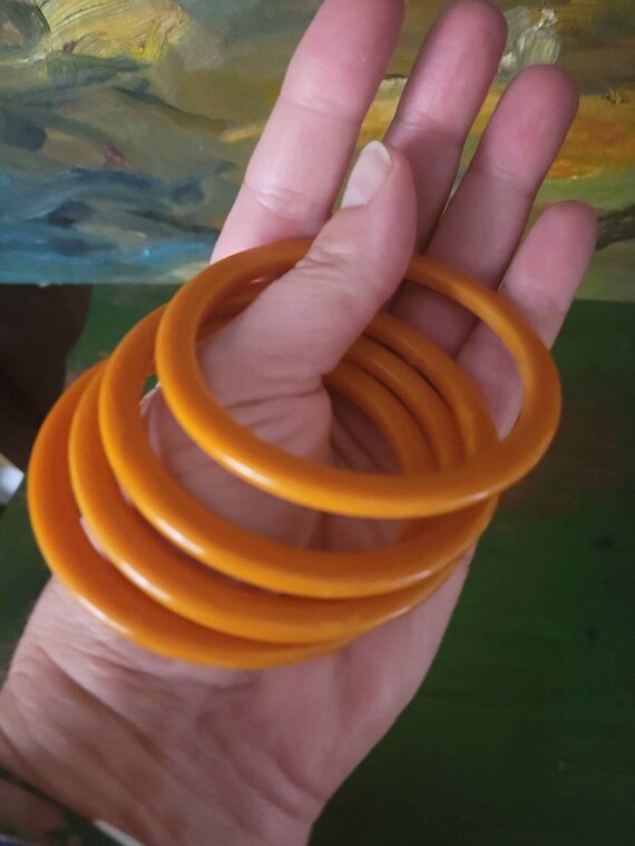 Butterscotch Bakelite Bangles, spacers - image 5