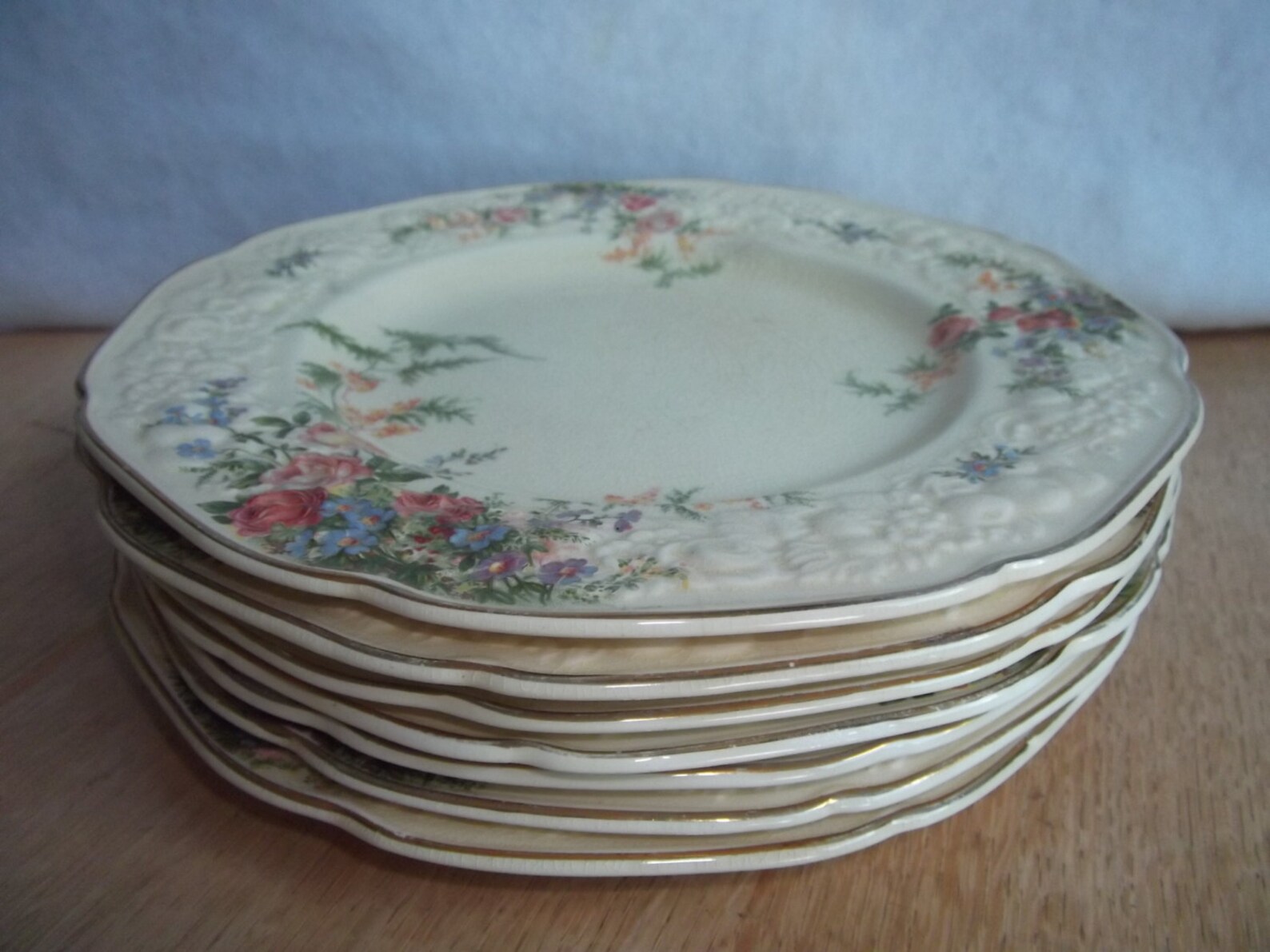 Crown Ducal Florentine plates in Rosalie pattern made in Etsy