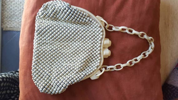 Vintage bubble Alumesh Whiting Davis Co bag, kiss… - image 1