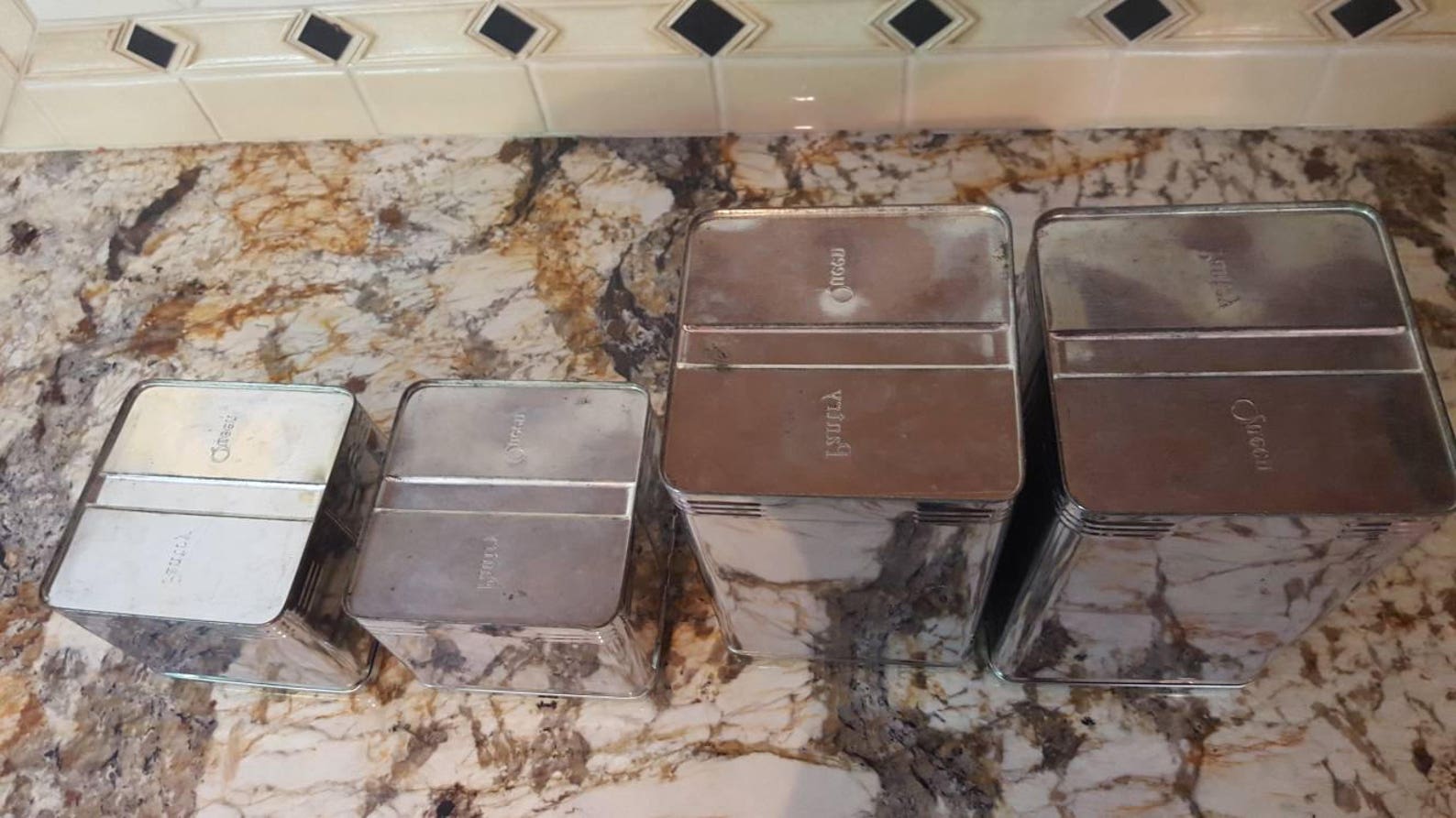 Set of 4 Canisters Pantry Queen Stackables Sugar Flour Etsy