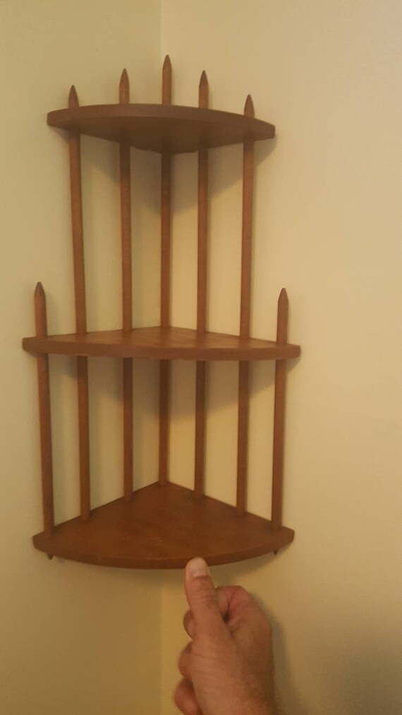 Vintage Handmade Corner Shelf Three Shelves Image 0