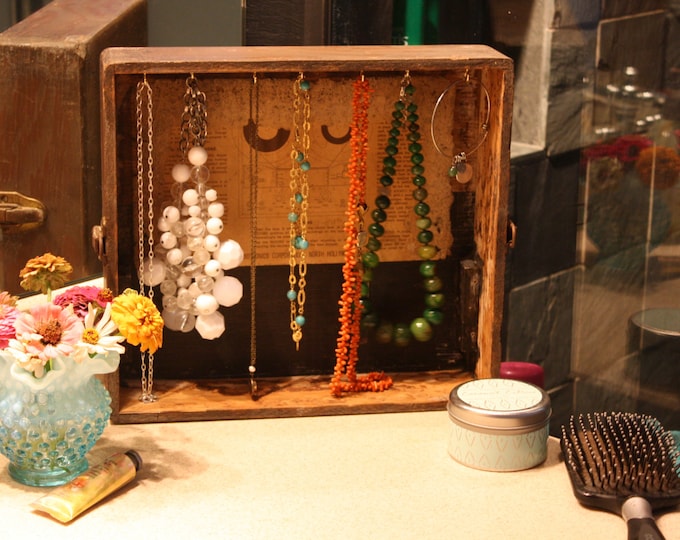 Wood Jewelry Display Box Upcycled Microphone Recorder Cover Etsy