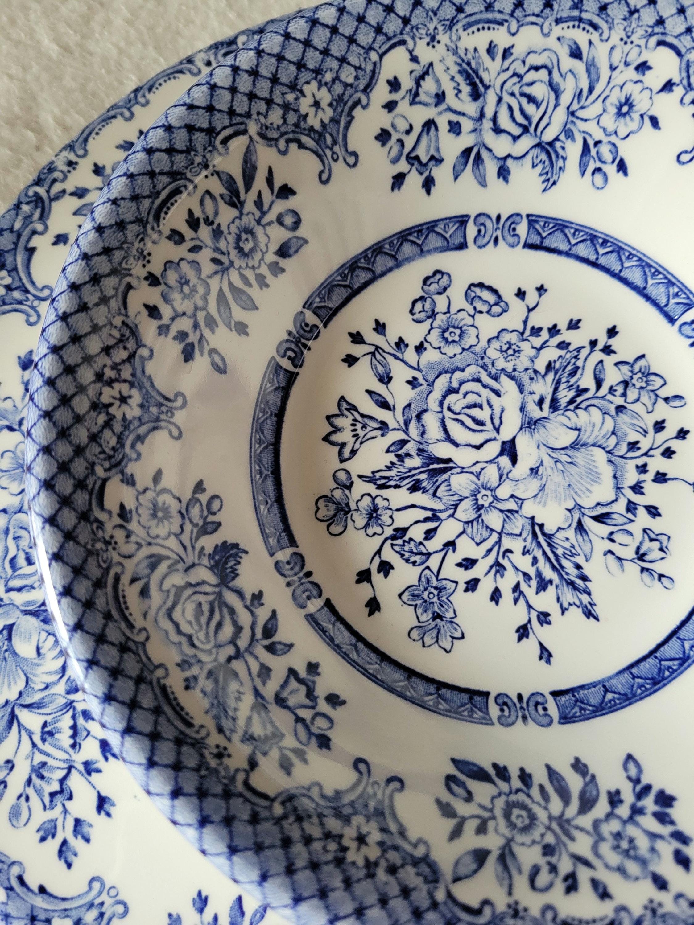 English Ironstone Tableware, Kew Gardens, Blue and White Floral