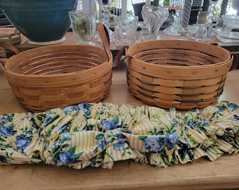 Longaberger Basket, leather handles, clear liner