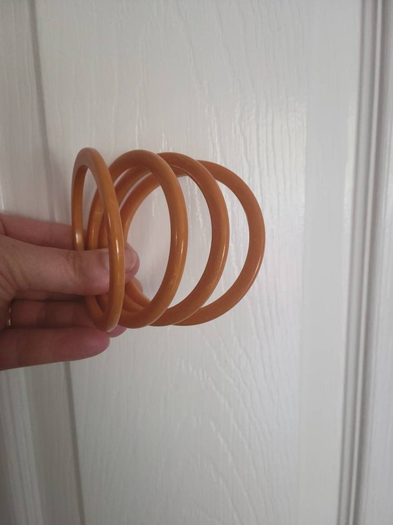 Butterscotch Bakelite Bangles, spacers - image 4