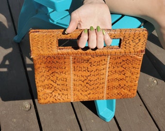 tan snakeskin bag