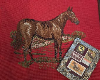 Vintage pewter frame, racehorse stamps, equestrian themed