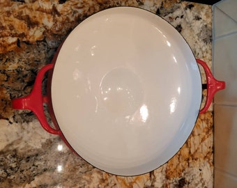 Rare Denmark 10" Dansk Kobenstyle red paella pan designed by Jens Quistgaard, red Dansk pan, older pan!