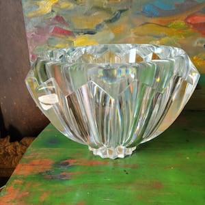 Orrefors  Zodiak Crystal Bowl, Centerpiece Bowl, Sweden, Erika Lagerbielke