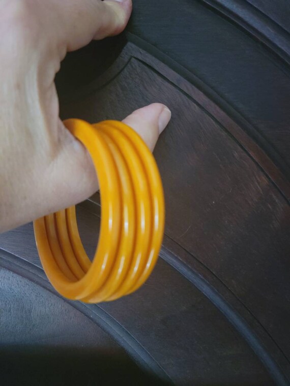 Butterscotch Bakelite Bangles, spacers - image 3