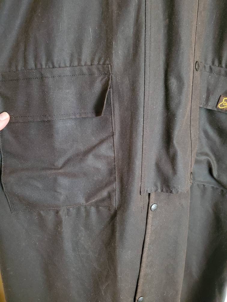 Large Drizabone Duster Coat Oilskin Work Coat Ranch Coat Etsy
