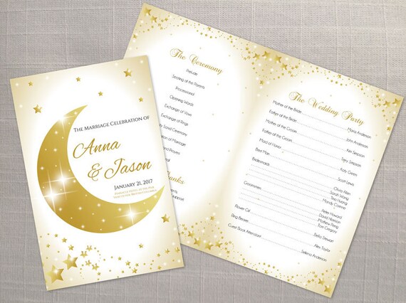 Diy Printable Wedding Program Template Editable Ms Word File Etsy
