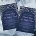 DIY Printable Wedding Invitation Card Template Sparkly | Editable MS Word file | 5 x 7 | Instant Download | Navy Blue Diamond Shower 