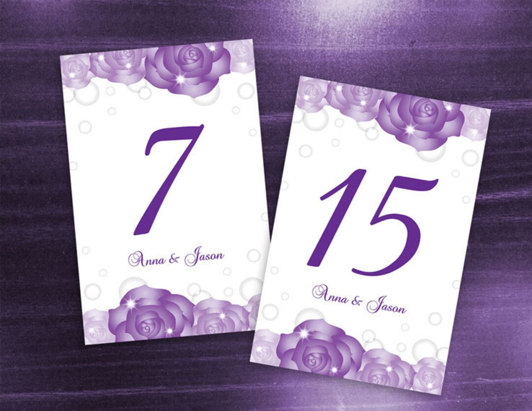 DIY Printable Wedding Table Number Template Editable MS Word Etsy