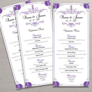 DIY Printable Wedding Menu Template Editable MS Word File - Etsy