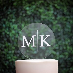 Acrylic Wedding Cake Topper, Engraved Cake Topper, Personalized Wedding Cake Topper, Cake Topper, Modern Cake Topper, Monogram Cake Topper