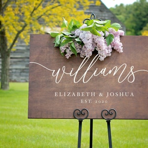Wedding Welcome Sign, Wood Wedding Sign, Rustic Wedding Decorations, Last Name Wedding Sign