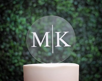 Acrylic Engagement Cake Topper, Engraved Cake Topper, Engagement Party, Cake Topper, Modern Cake Topper, Monogram Cake Topper