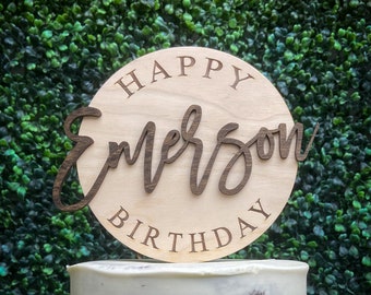 Personalized Birthday Cake Topper, Custom Topper, Wood Birthday Cake Topper, Birthday Decorations, Name Birthday Cake Topper, Party Decor