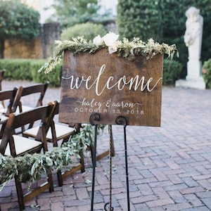 Wood Wedding Welcome Sign, Wedding Welcome Sign, Rustic Wedding Decorations, Wedding Signage, Personalized Welcome Sign