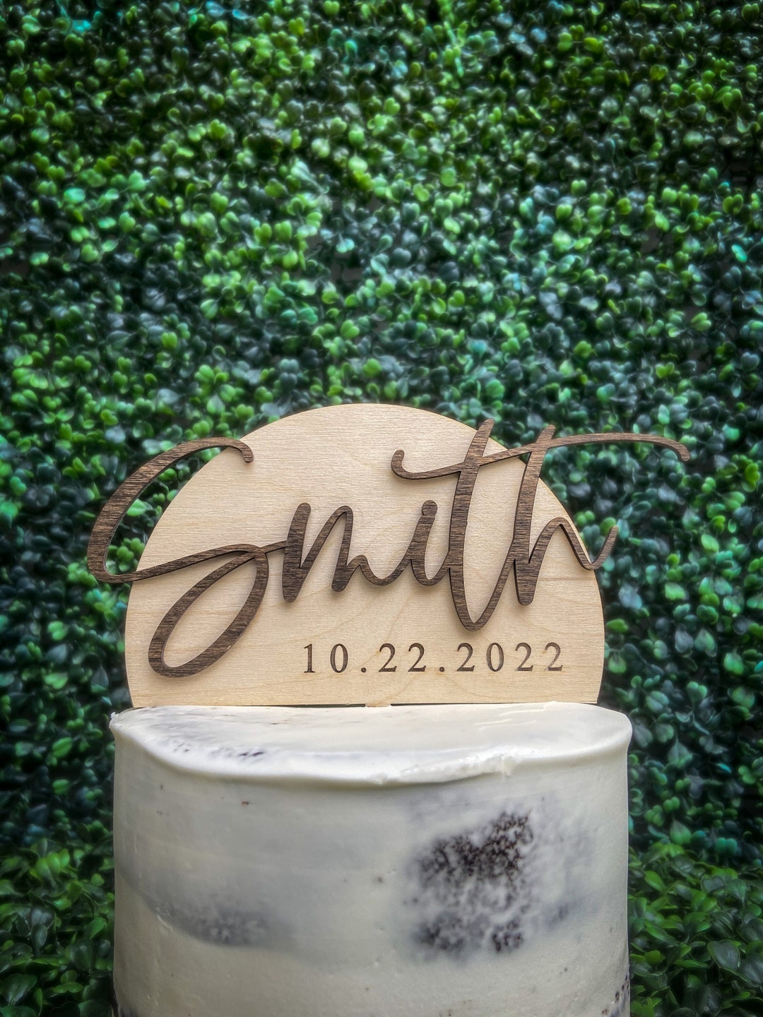 Wood Wedding Cake Topper, Rustic Cake Topper, Personalized Wedding Cake ...