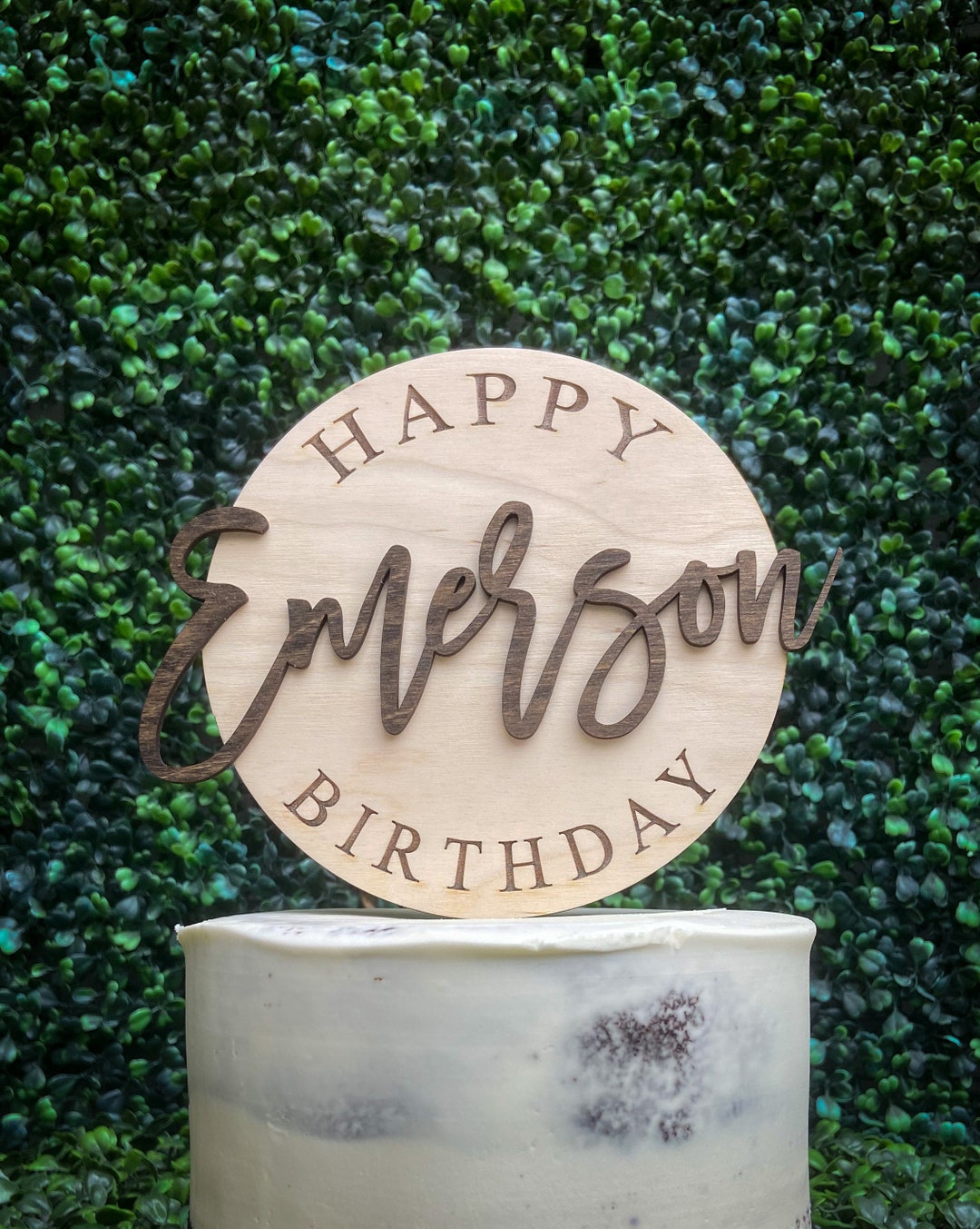 Personalized Birthday Cake Topper, Custom Topper, Wood Birthday Cake