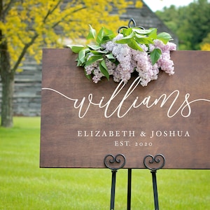 Wedding Welcome Sign, Wood Wedding Welcome Sign, Engagement Party Sign, Rustic Wedding Decorations, Last Name Wedding Sign, Welcome Sign