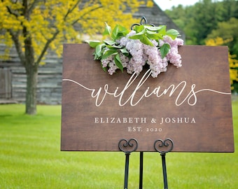 Wedding Welcome Sign, Wood Wedding Welcome Sign, Engagement Party Sign, Rustic Wedding Decorations, Last Name Wedding Sign, Welcome Sign