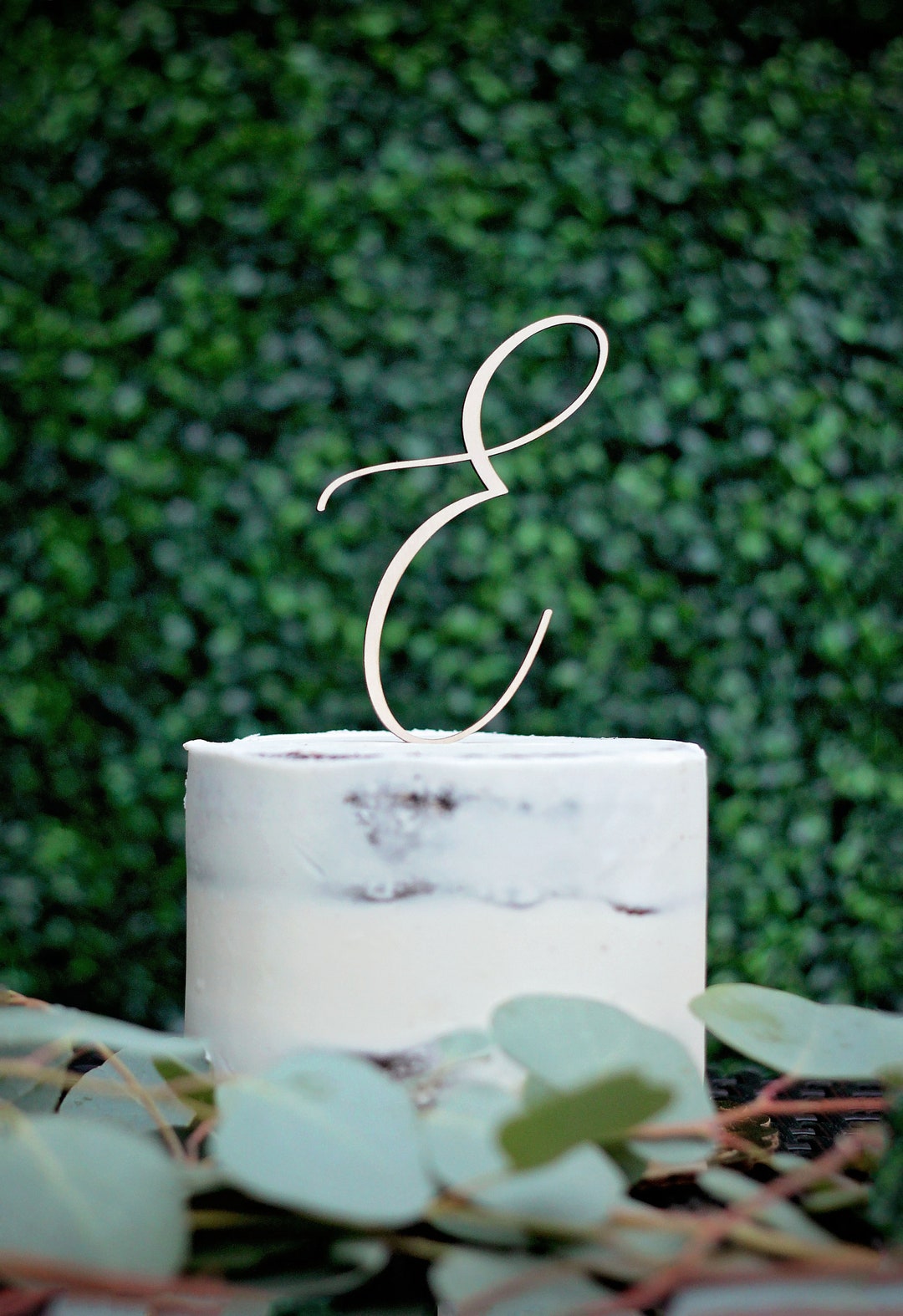 Monogram Cake Topper, Letter Wooden Cake Topper, Script Letter, Cake ...
