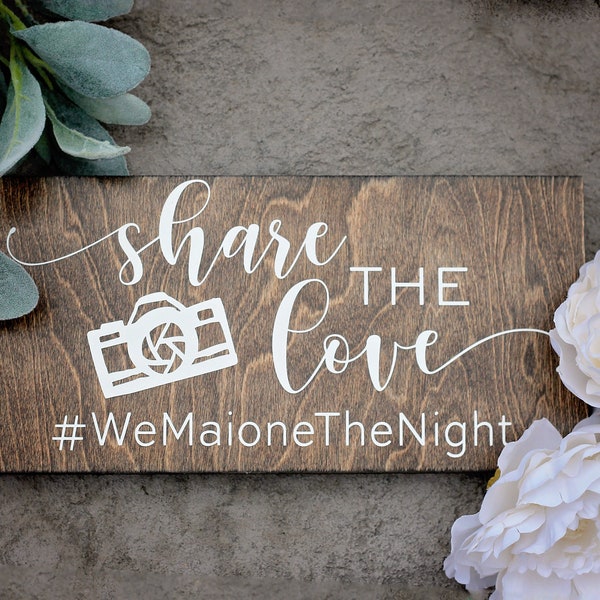 Wood Wedding Hashtag Sign, Instagram Sign, Rustic Wedding Signs