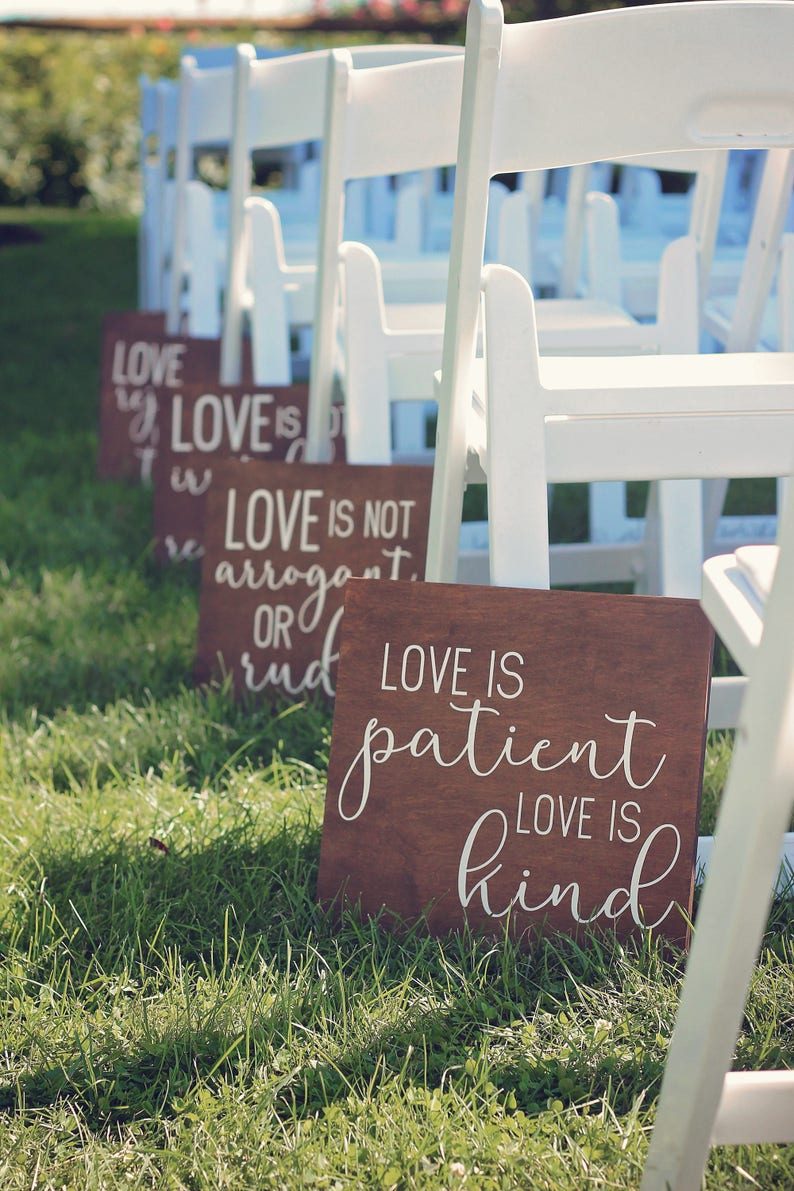 Love Is Patient Love Is Kind Set Of 10 Wedding Ceremony Etsy