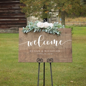 Wood Wedding Sign, Wedding Welcome Sign, Rustic Wedding Decorations
