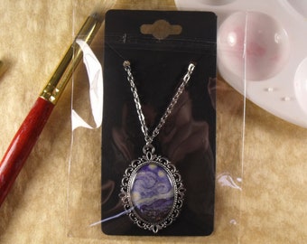 Starry Night Locket Necklace,Art Locket Pendant,artist jewelry impressionist art lover gift,QK023 Starry Night Locket Necklace,Art Locket Pendant,artist jewelry impressionist art lover gift,QK023