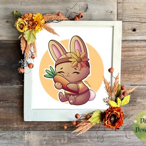 Fall Bunny Rabbit Printable--JPEGs and PNG!