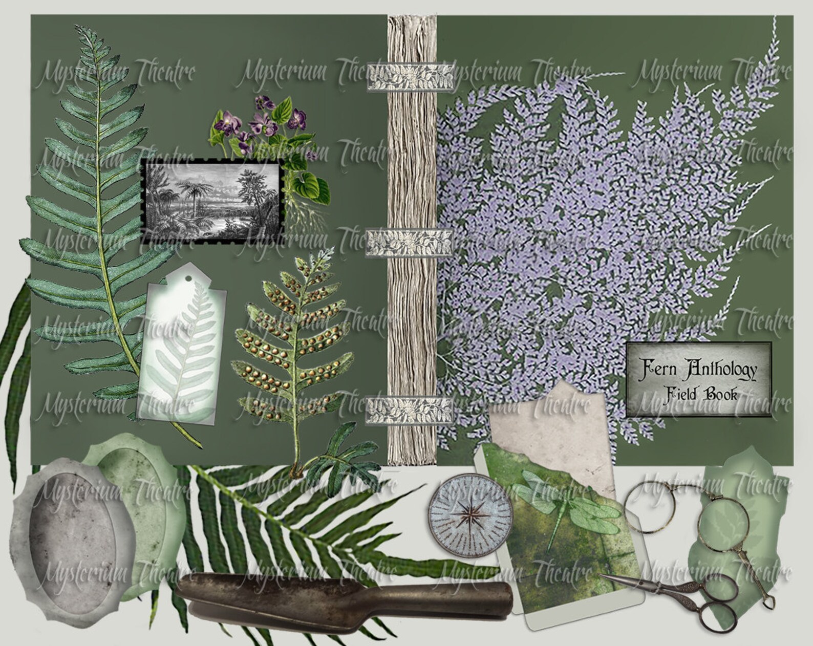 Botanical Printable Fern Anthology Book Cover 11 Pages - Etsy