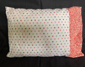 Made in USA 13x18 Machine Washable Green Polka Dots 12x20 IZO Home Goods 2-Pack Toddler Travel Pillowcases Soft Cotton Fits 12x18 