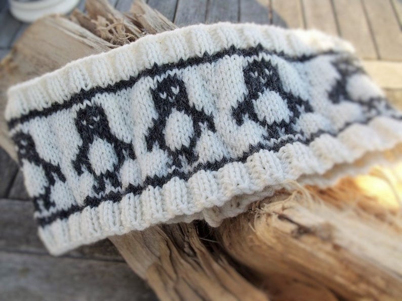 Download Ear Warmer Headband Penguin Pattern Animal Headband | Etsy