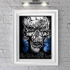Tree Skull Illusion Crochet Graphghan Pattern
